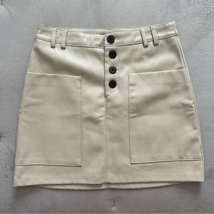 Beige Zara Faux Leather Skirt